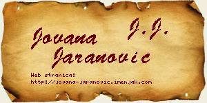 Jovana Jaranović vizit kartica